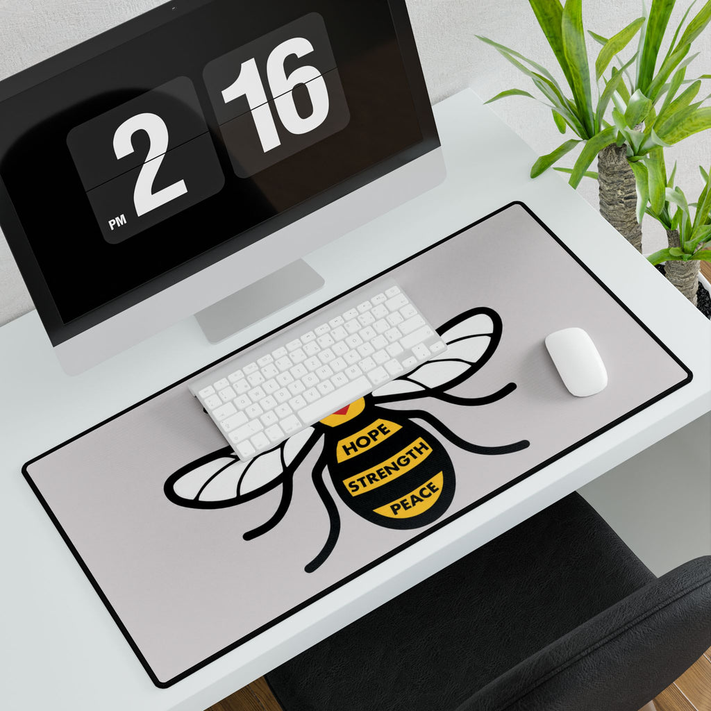 Manchester Bee Hope Strength Peace Bee Desk Mat – Large Gaming/Work Desk Pad