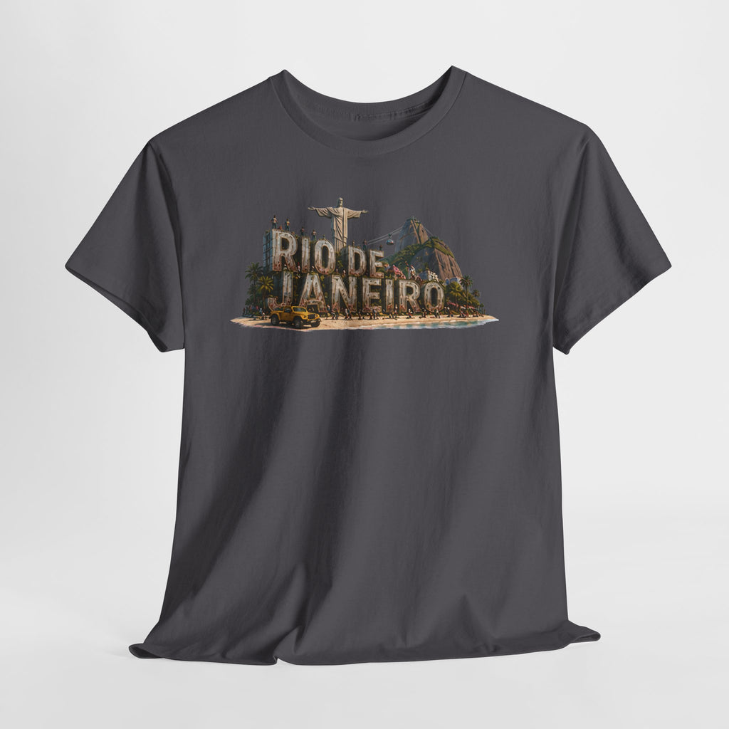Rio de Janeiro Scenic T‑Shirt — Vintage Travel Tee with Christ the Redeemer Design