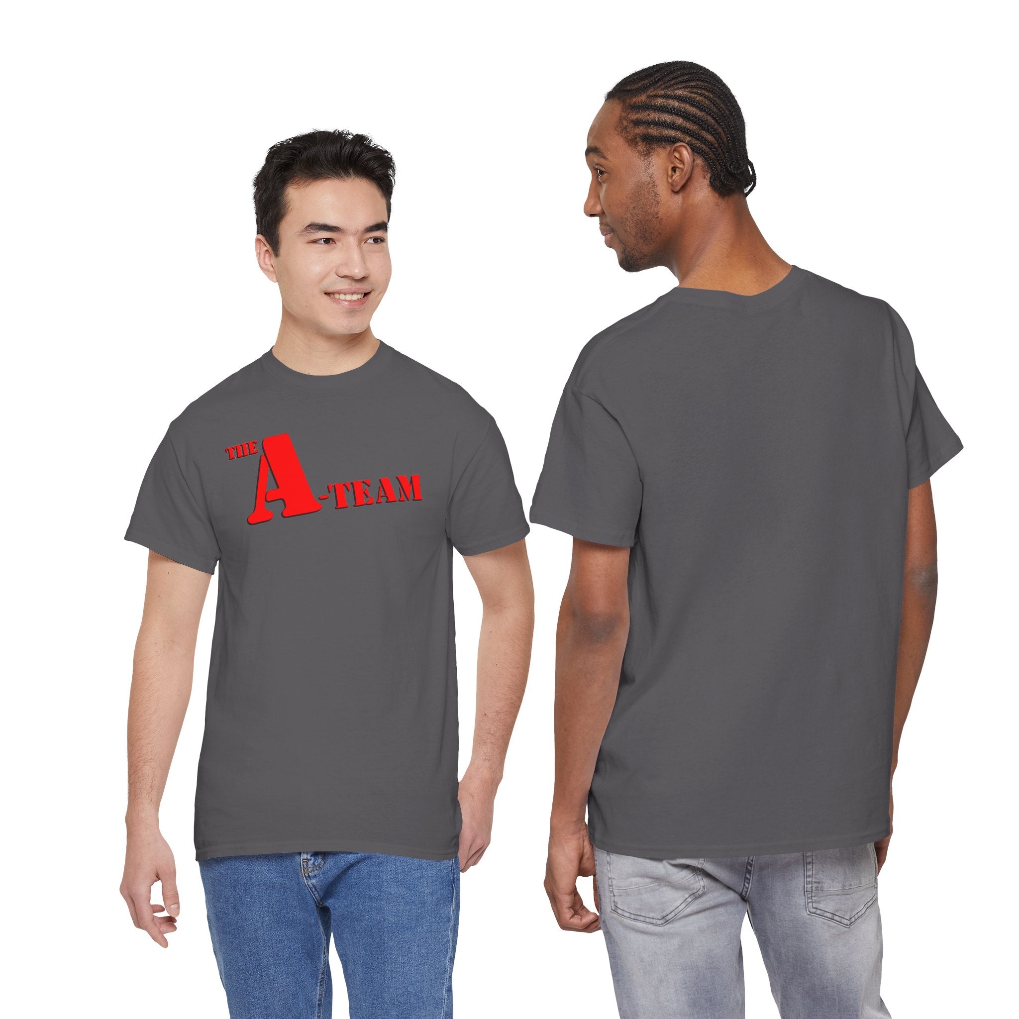 A-Team Graphic Tee — Retro Red Logo Vintage Crew T-Shirt
