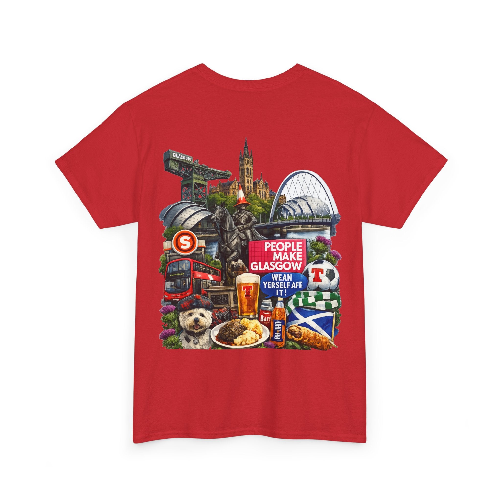 Glasgow Collage T-Shirt — "People Make Glasgow" Scottish City Souvenir Tee