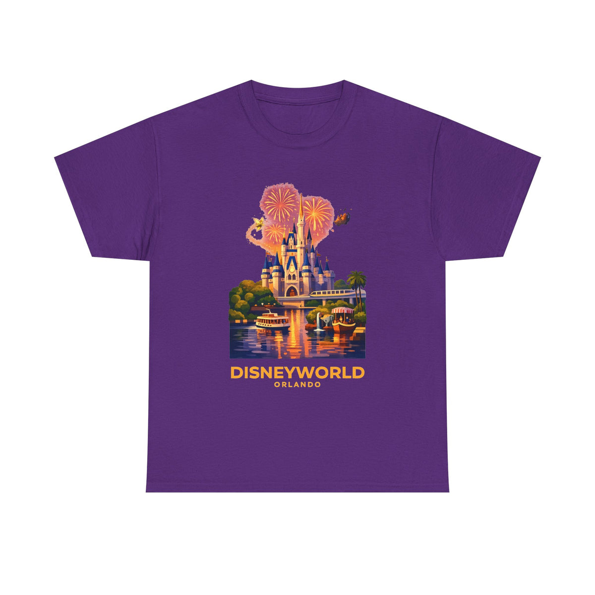 Disney World Castle Orlando Fireworks Cotton T‑Shirt