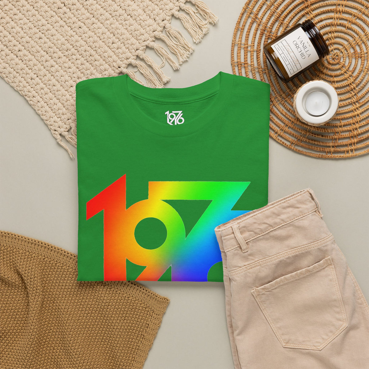1976 Collection Rainbow Retro Tee / Cotton T-Shirt