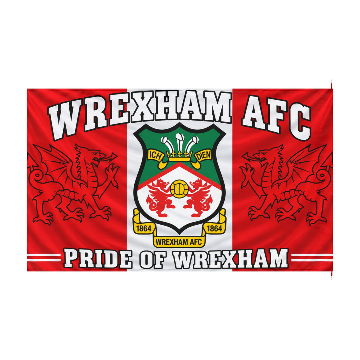 Wrexham AFC Pride Flag — Double-Sided Football Supporter Banner