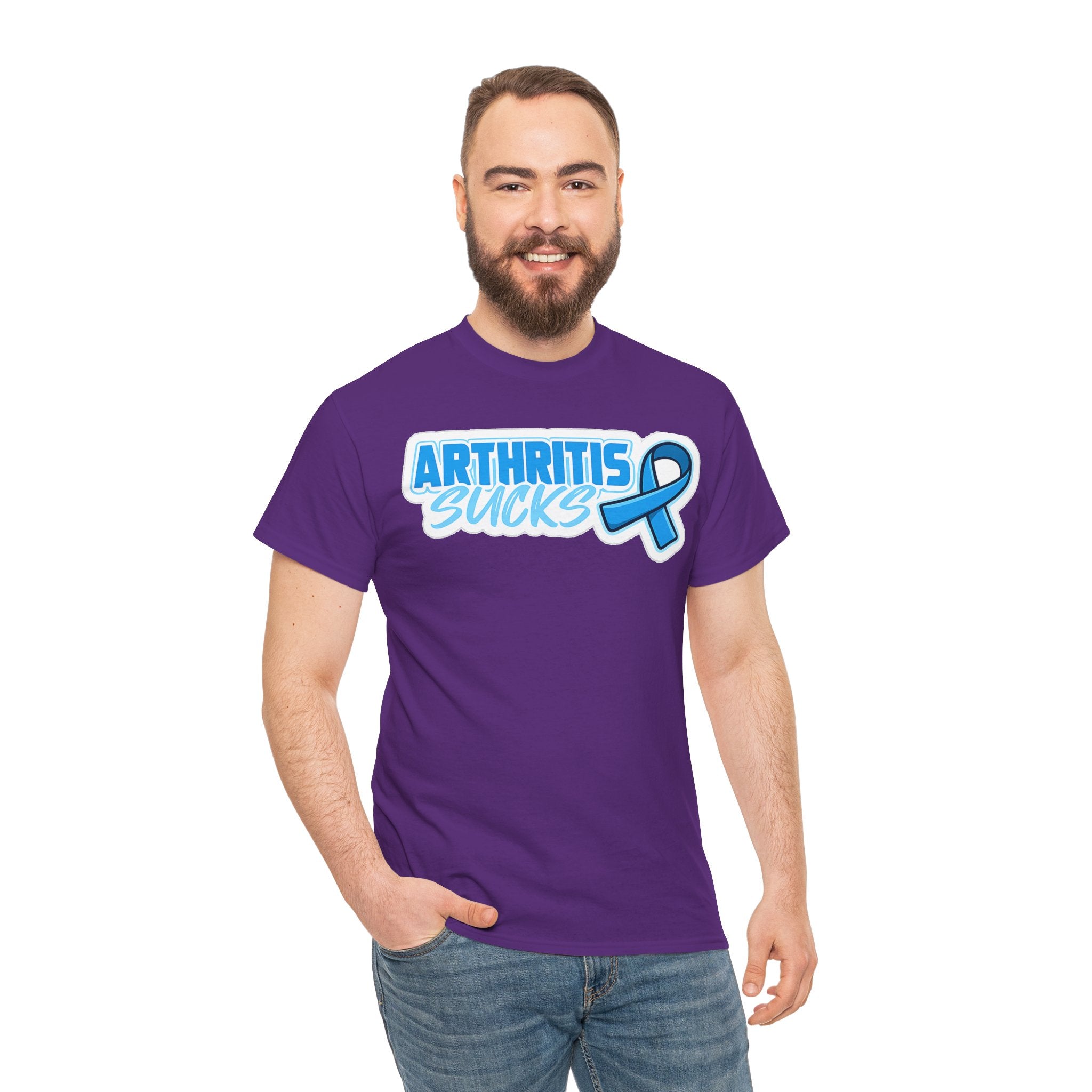 Arthritis Sucks T-Shirt with Awareness Ribbon — Arthritis Support Tee