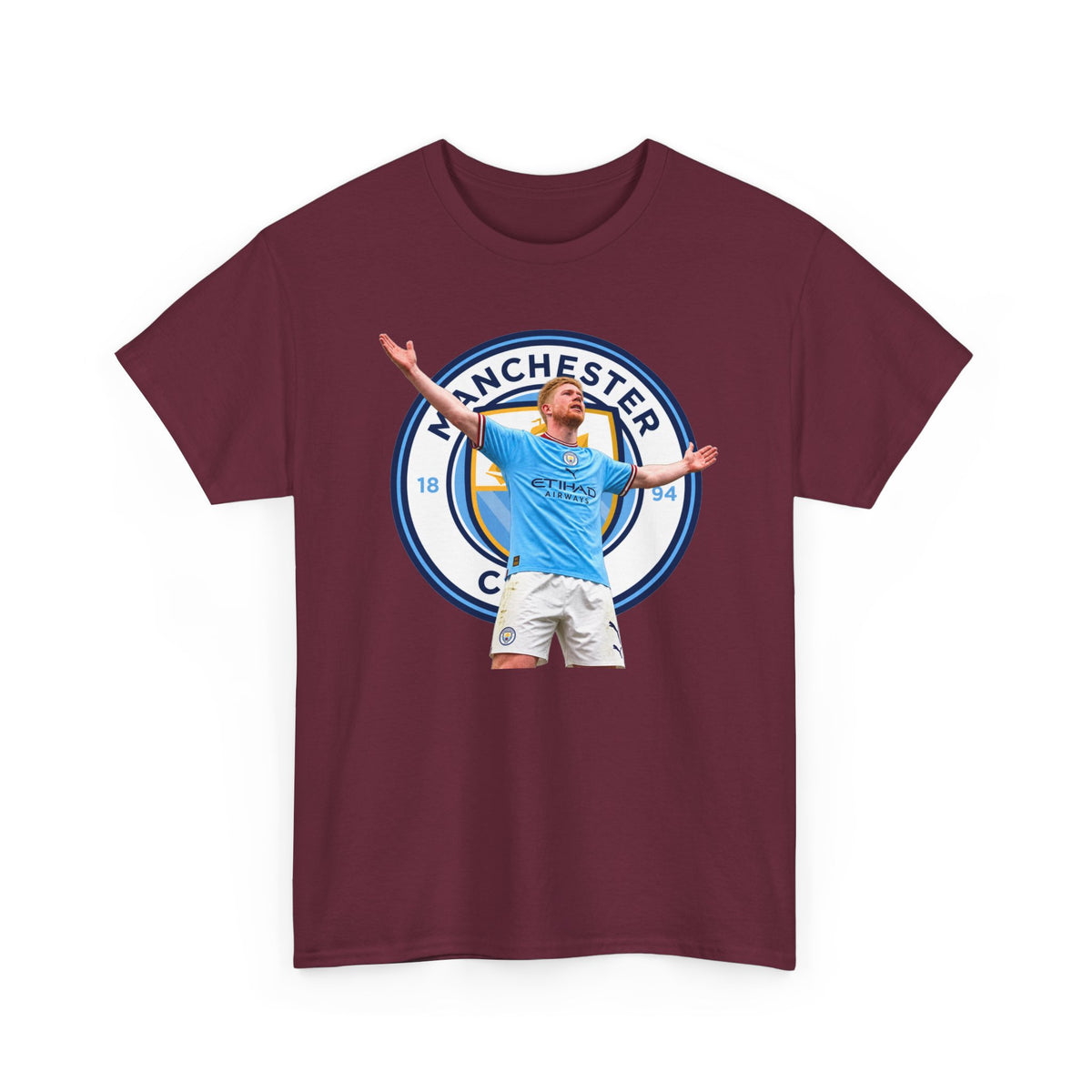 Kevin De Bruyne Manchester Football Club Legend Cotton T-Shirt — Player Celebration Graphic T-Shirt