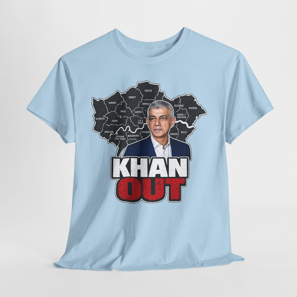 Sadiq Khan Out" Political Protest Tee with Sadiq Khan Graphic T-Shirt