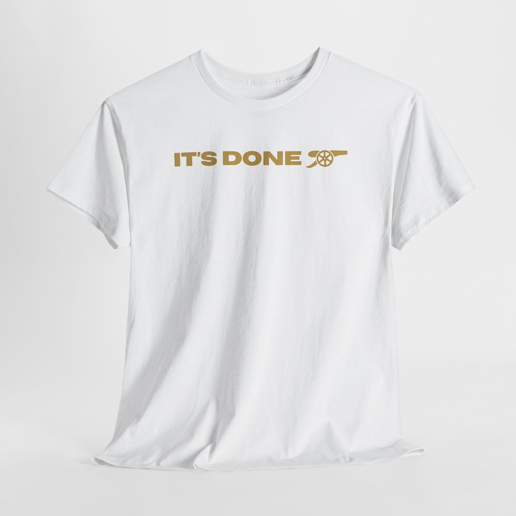 It's Done Arsenal Champions T-Shirt – Minimalist Gold Script Tee
