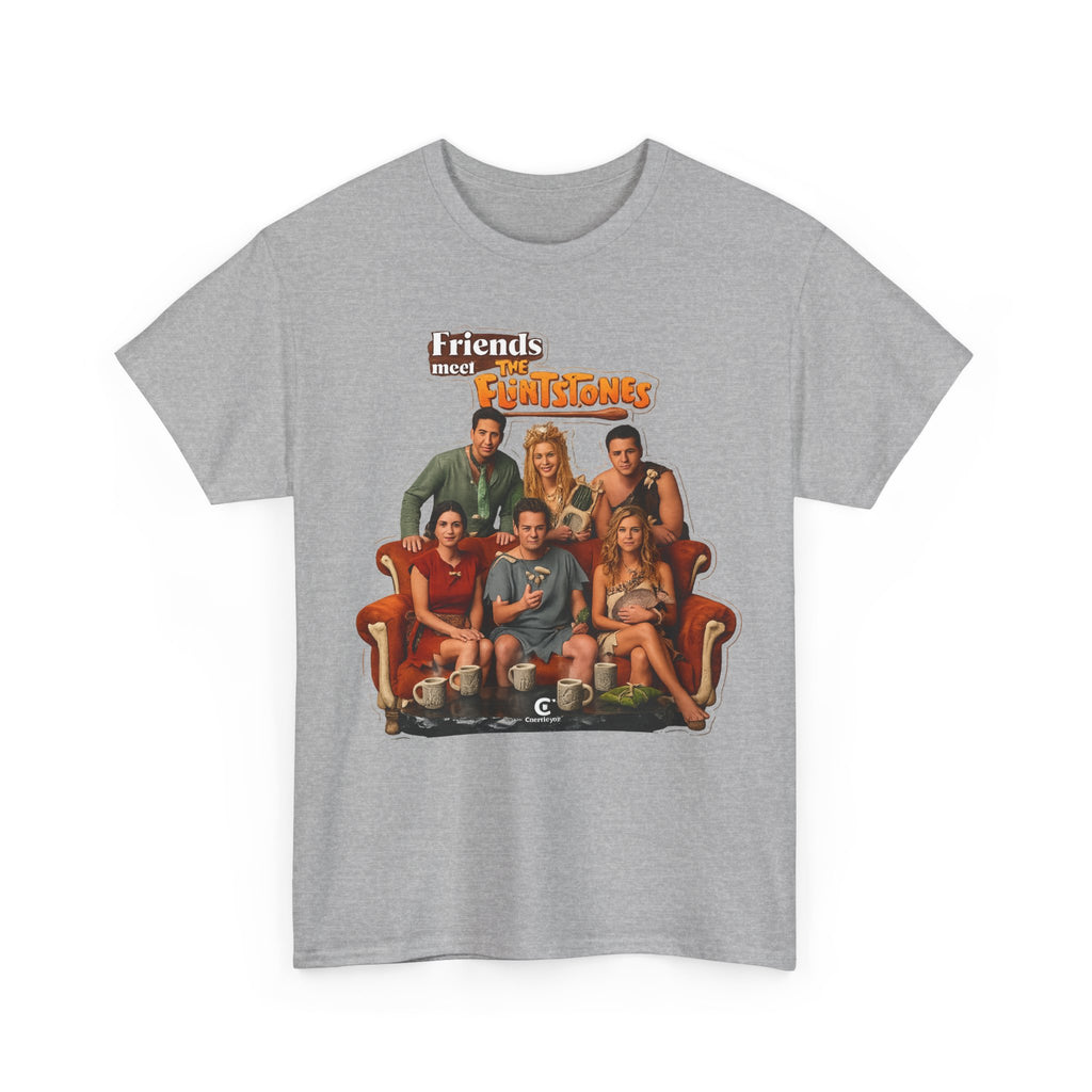 Friends meets the Flintstones TV Sitcom Cast Graphic Tee — 'Friends' Retro Couch Design