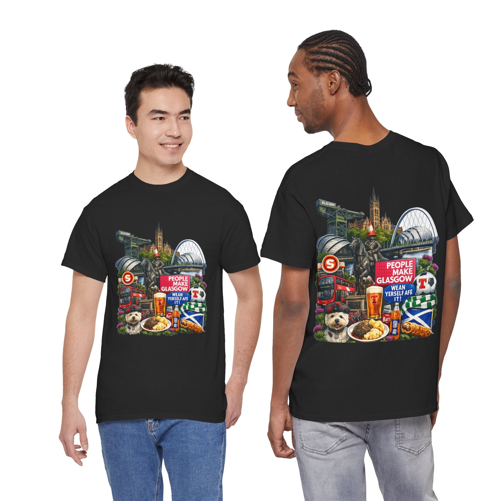 Glasgow Collage T-Shirt — "People Make Glasgow" Scottish City Souvenir Tee