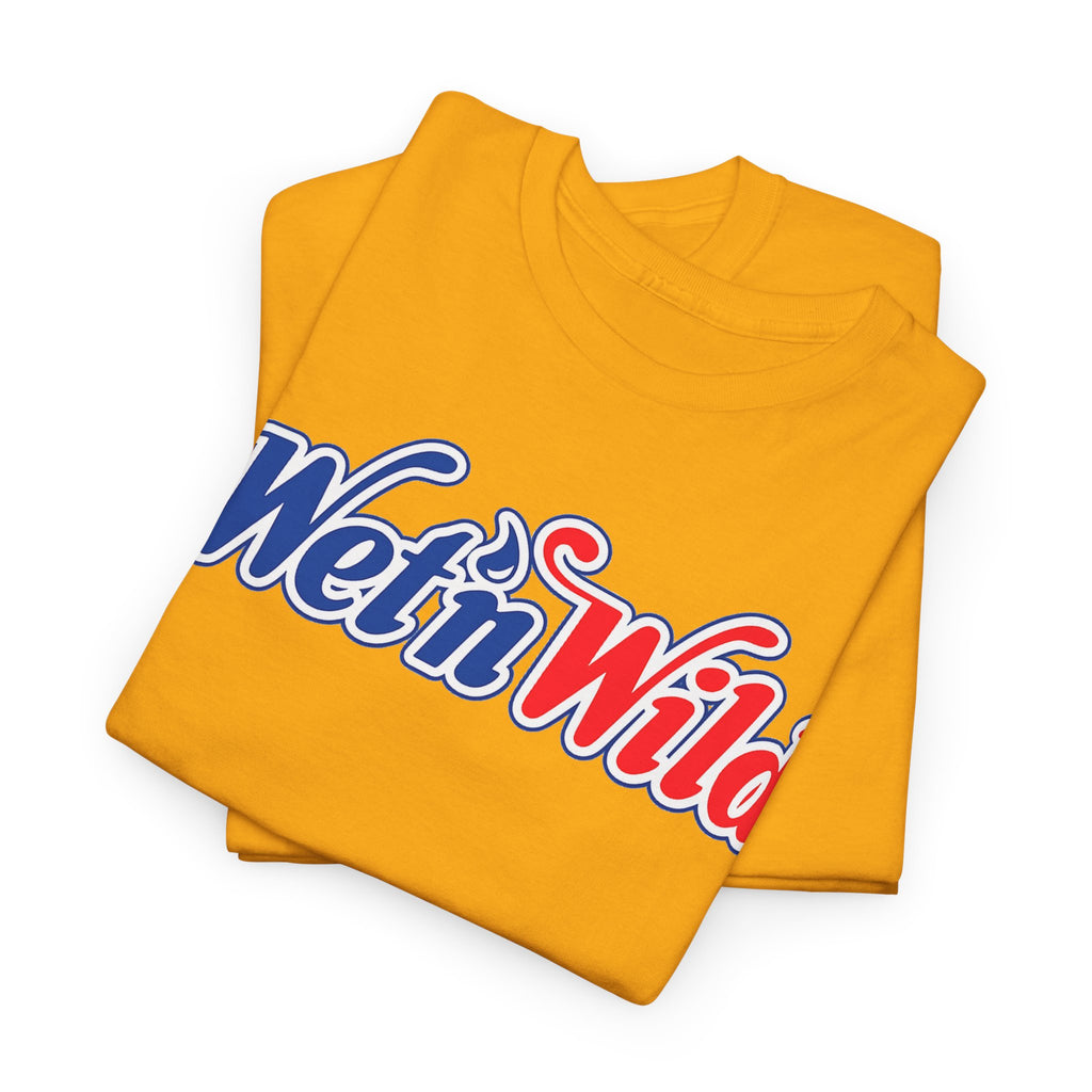 Wet 'n Wild Retro Script T-Shirt — Red & Blue Patriotic Graphic Tee