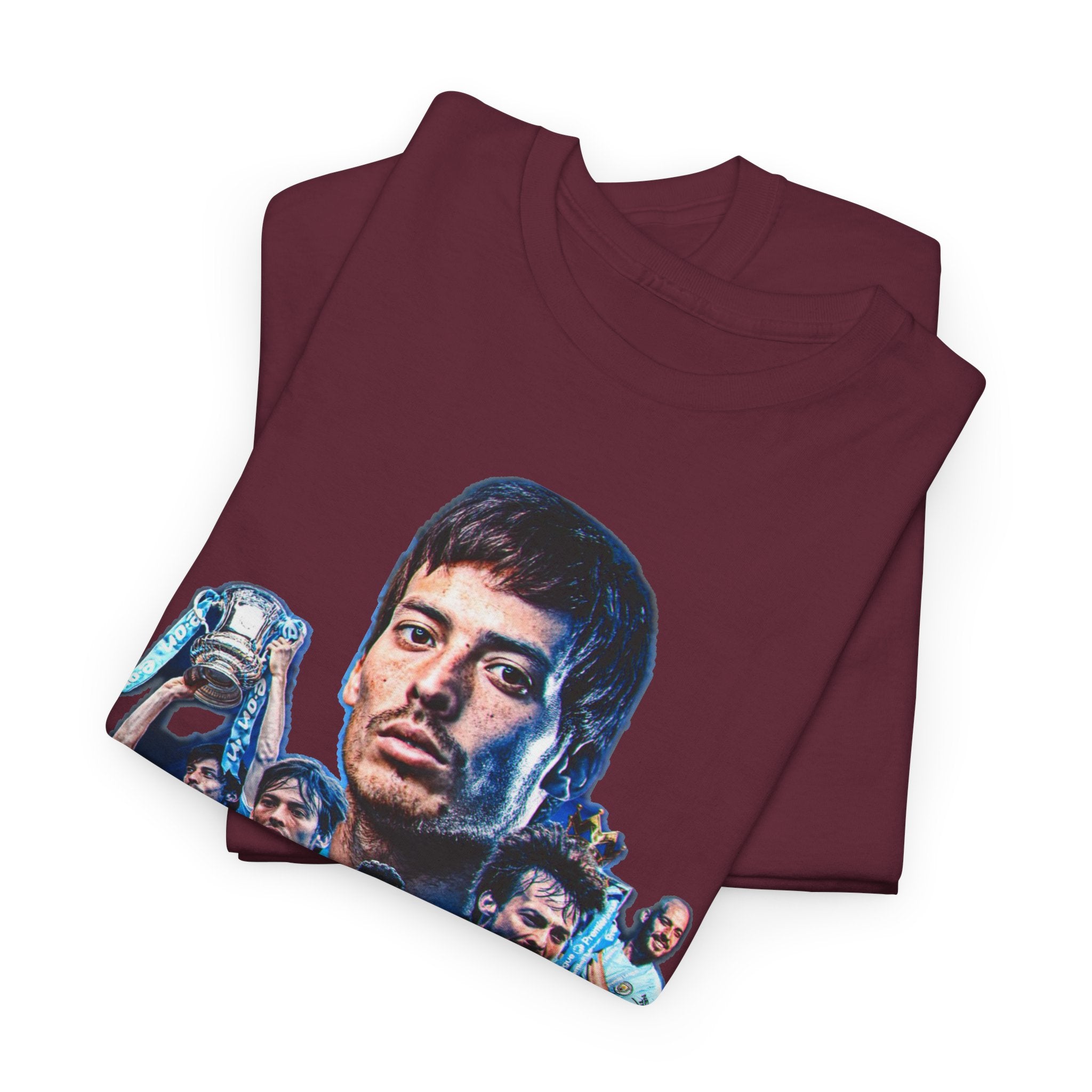 David Silva Manchester City Soccer Tee — Classic Player Portrait Football Shirt