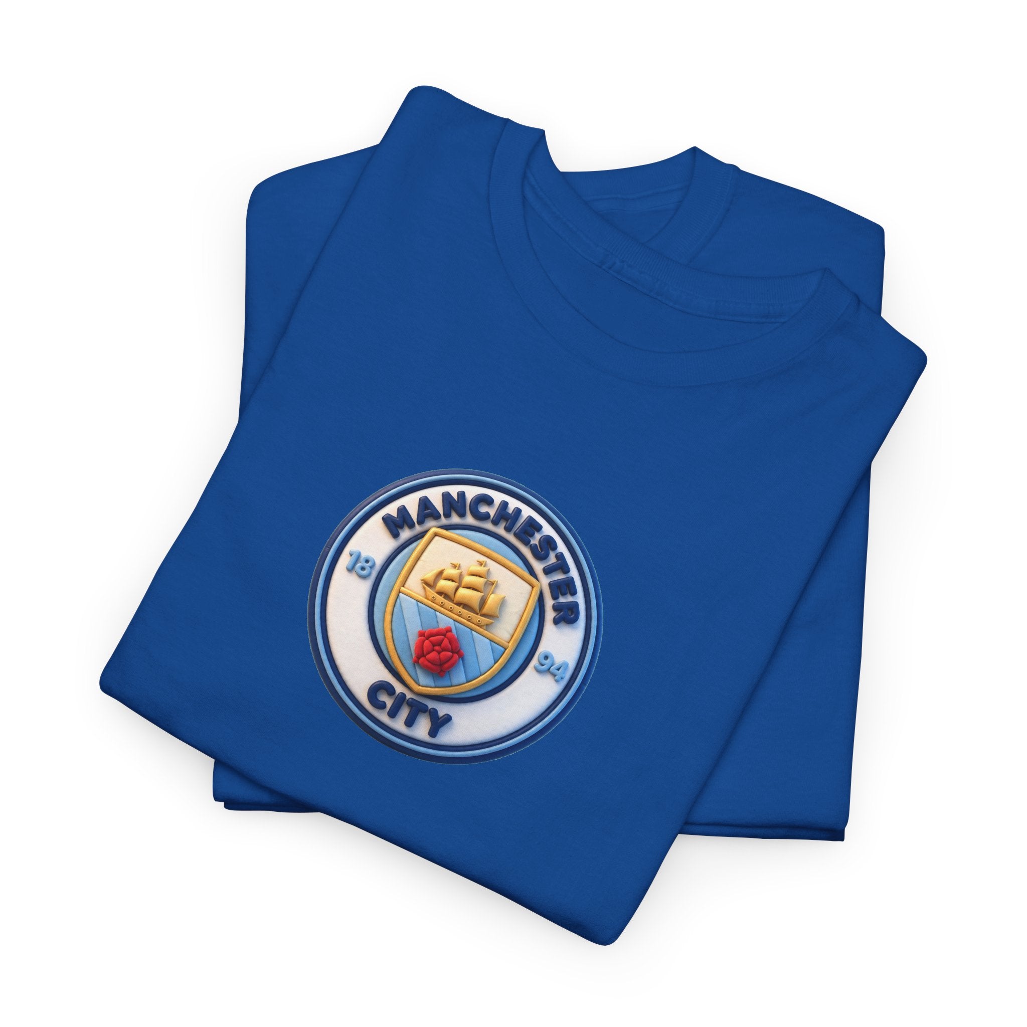 Manchester City Crest Unofficial 3D T-Shirt — Minimal Soccer Logo Tee