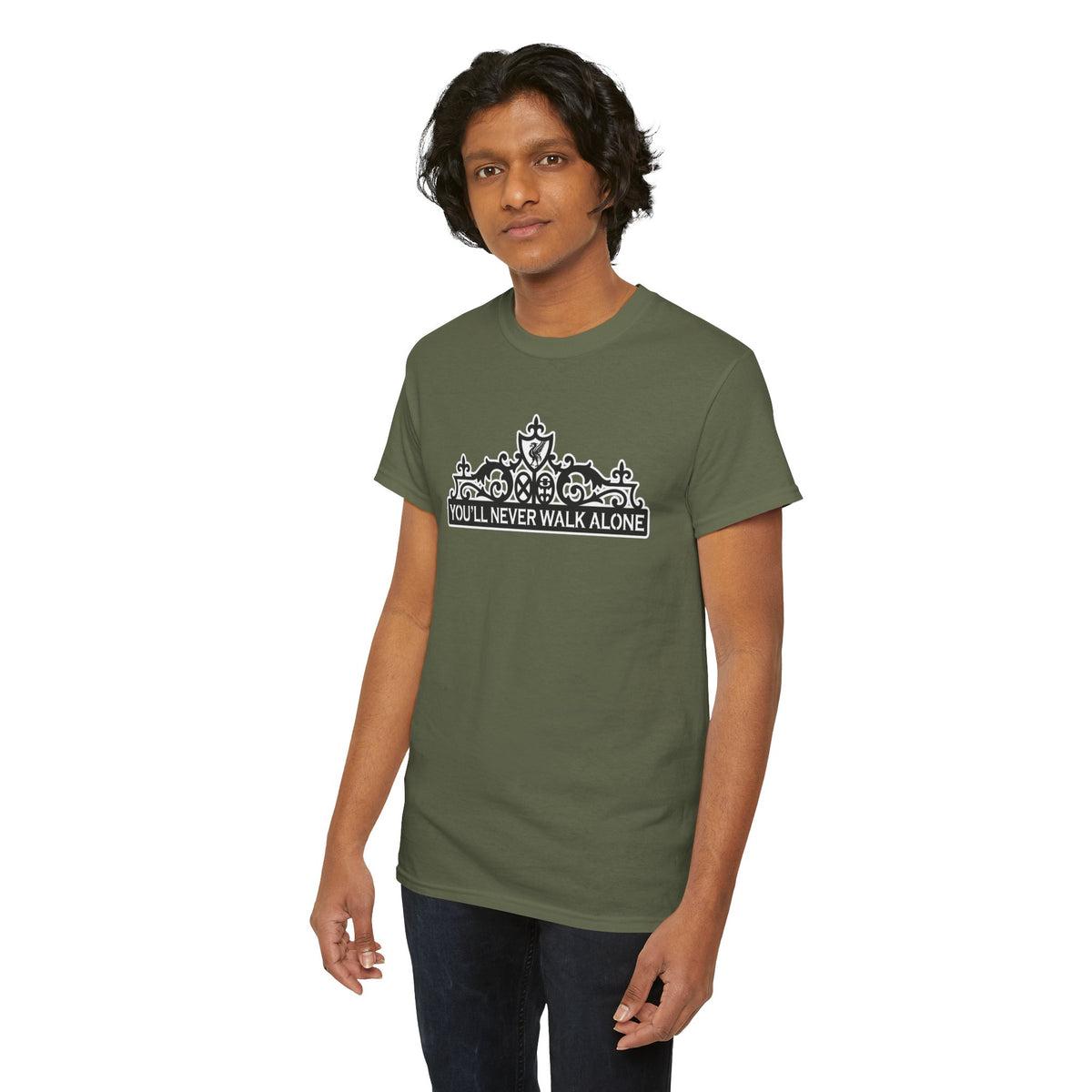 You'll Never Walk Alone T‑Shirt — Liverpool FC Crest Cotton Tee