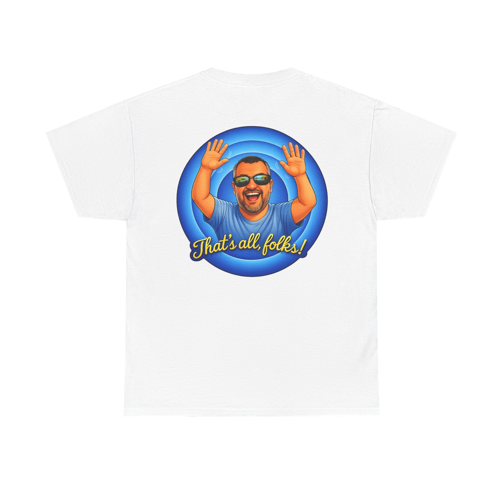 T-Shirt — "That's All, Folks!" Waving Portrait Graphic Tee