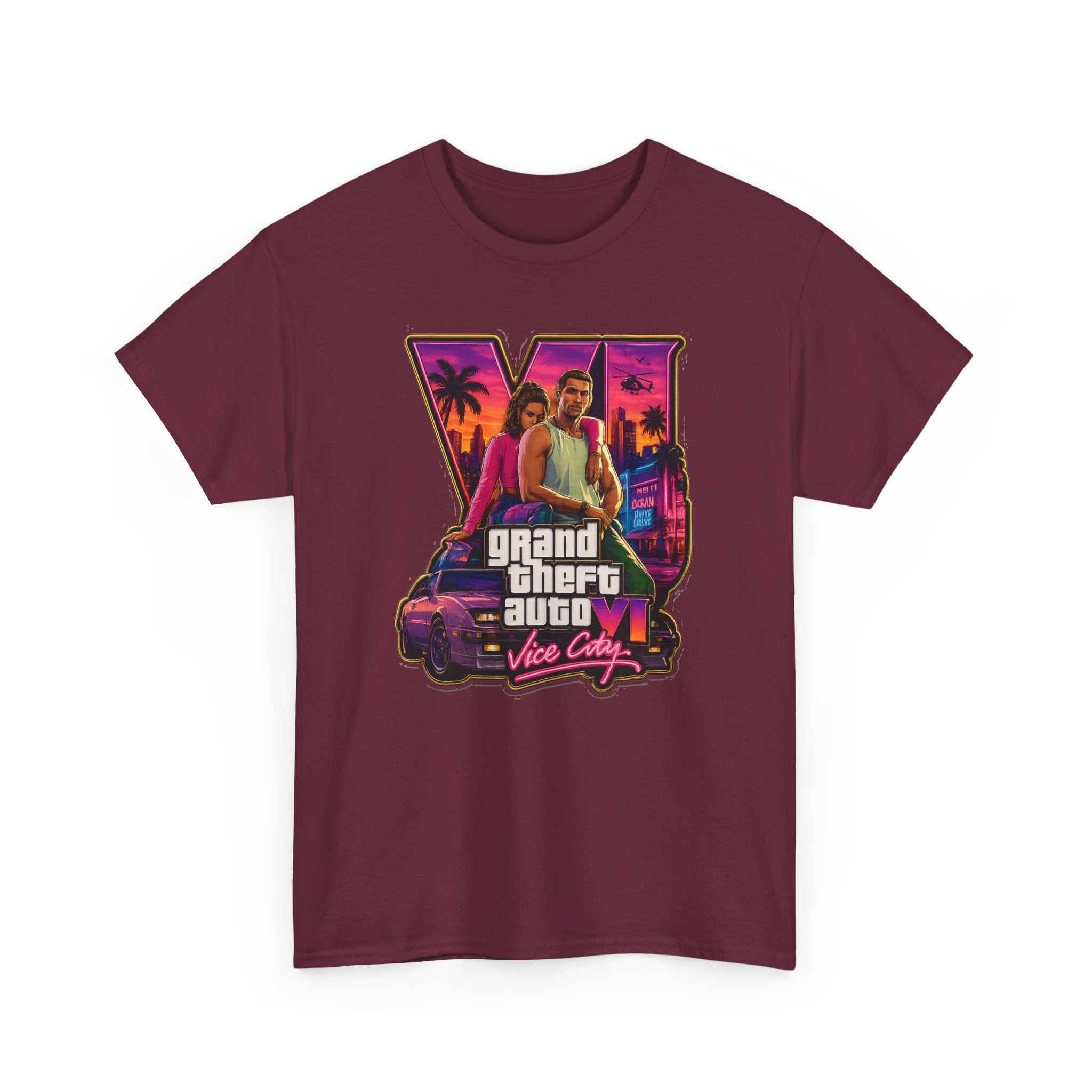 Grand Theft Auto Vice City Retro Logo Tee / Cotton T-Shirt
