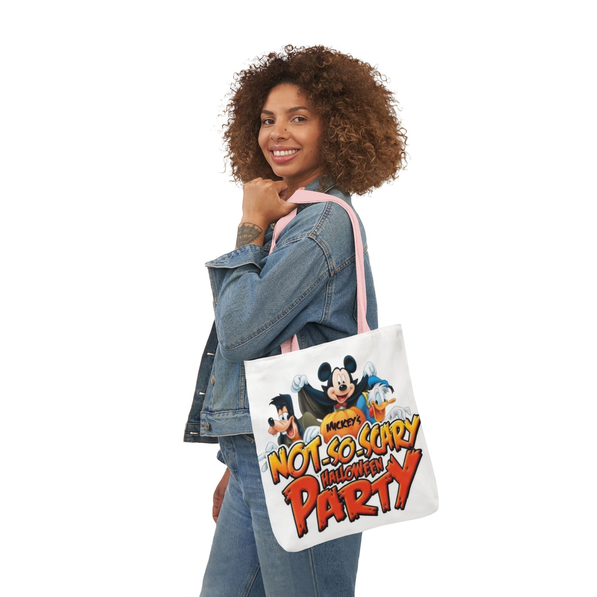Halloween Party Canvas Tote Bag — "Not-So-Scary Halloween Party" Graphic