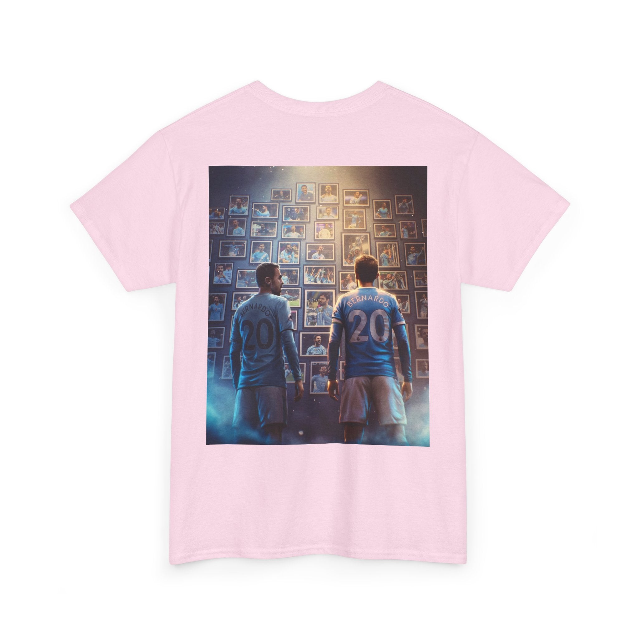 Bernardo Silva Manchester City Legend Graphic Tee — Player Cartoon Front & Tribute Poster Back