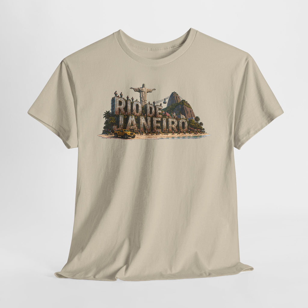 Rio de Janeiro Scenic T‑Shirt — Vintage Travel Tee with Christ the Redeemer Design