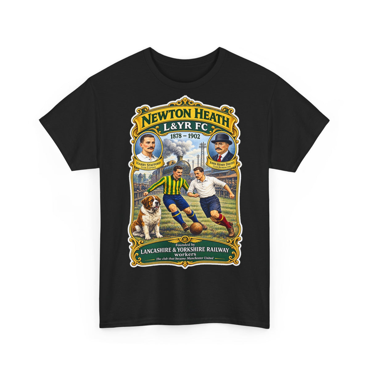 Newton Heath L&YR FC Vintage Football Tee — Lancashire & Yorkshire Railway Soccer Shirt