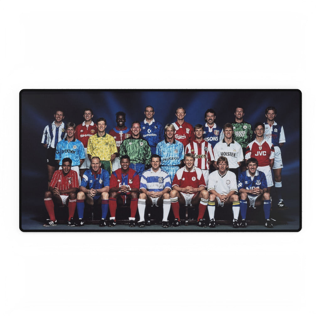 Retro Premier League Football Legends Team Portrait Desk Mat — Large Gaming/Office Mousepad