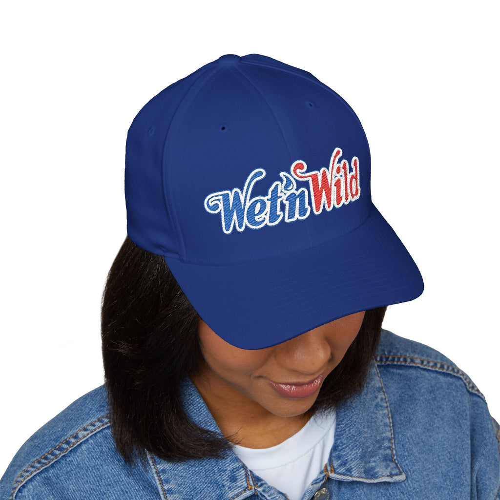 Wet 'n Wild Retro Embroidered Cap — Patriotic Red & Blue Retro Baseball Hat
