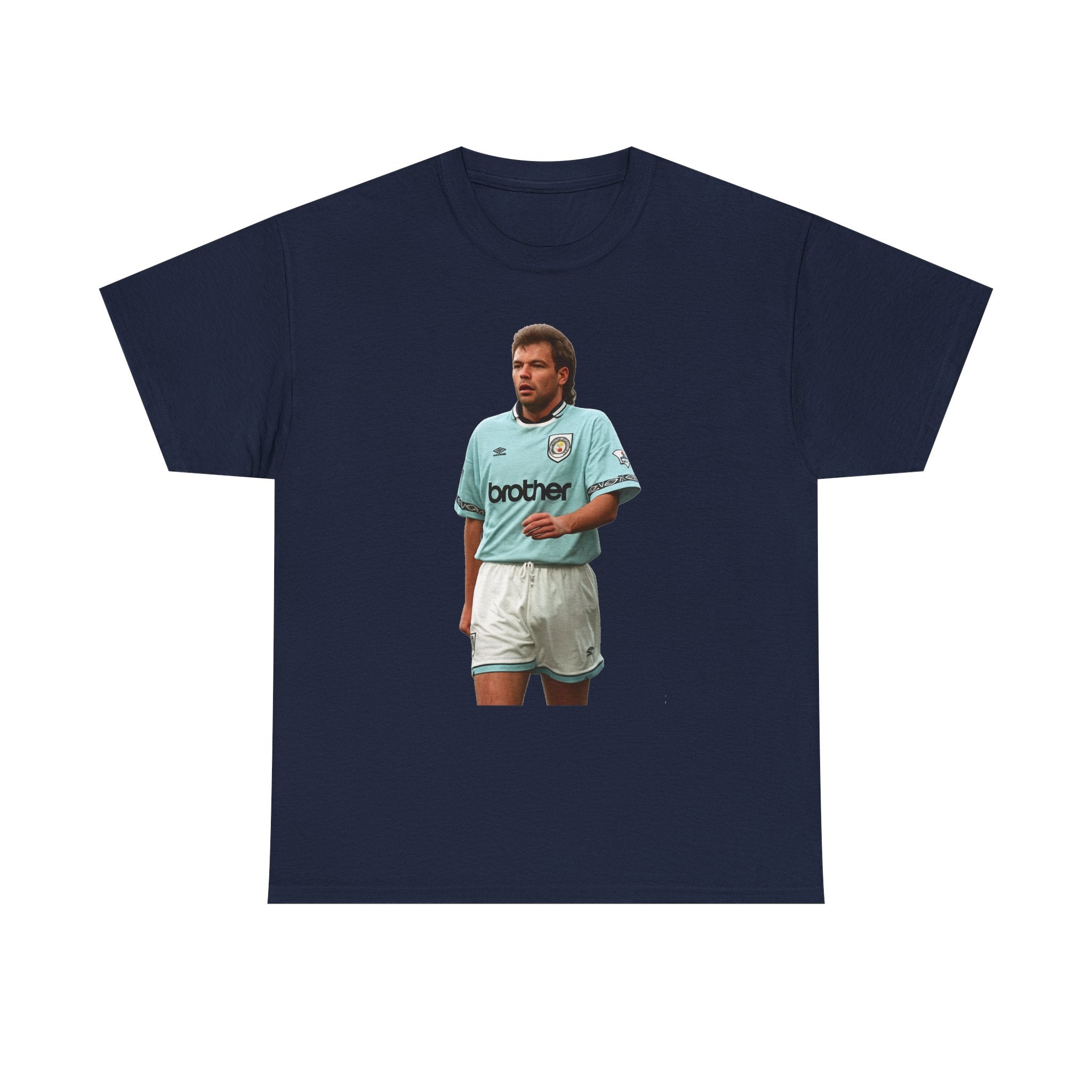 Uwe Rosler Manchester City Legend Graphic Tee - Retro Football Kit Print