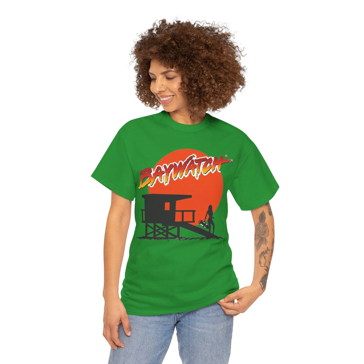 Baywatch Lifeguard Sunset Cotton T-Shirt