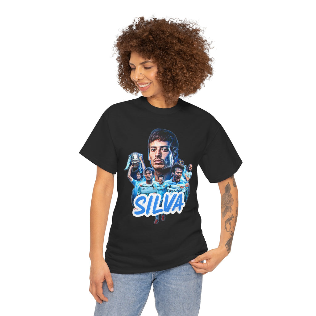 David Silva Manchester City Soccer Tee — Classic Player Portrait Football Shirt