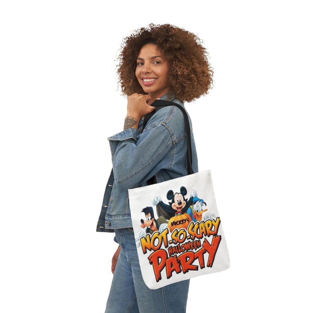 Halloween Party Canvas Tote Bag — "Not-So-Scary Halloween Party" Graphic