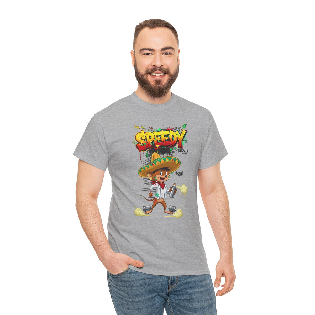 Speedy Sombrero Cartoon Tee — Mexican Street Food Runner Graphic T-Shirt