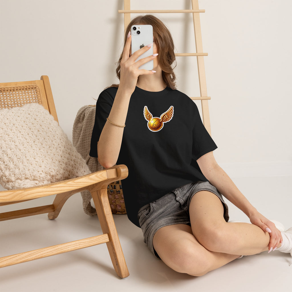 Golden Snitch Cotton T‑Shirt — Quidditch Wizarding Fan Tee