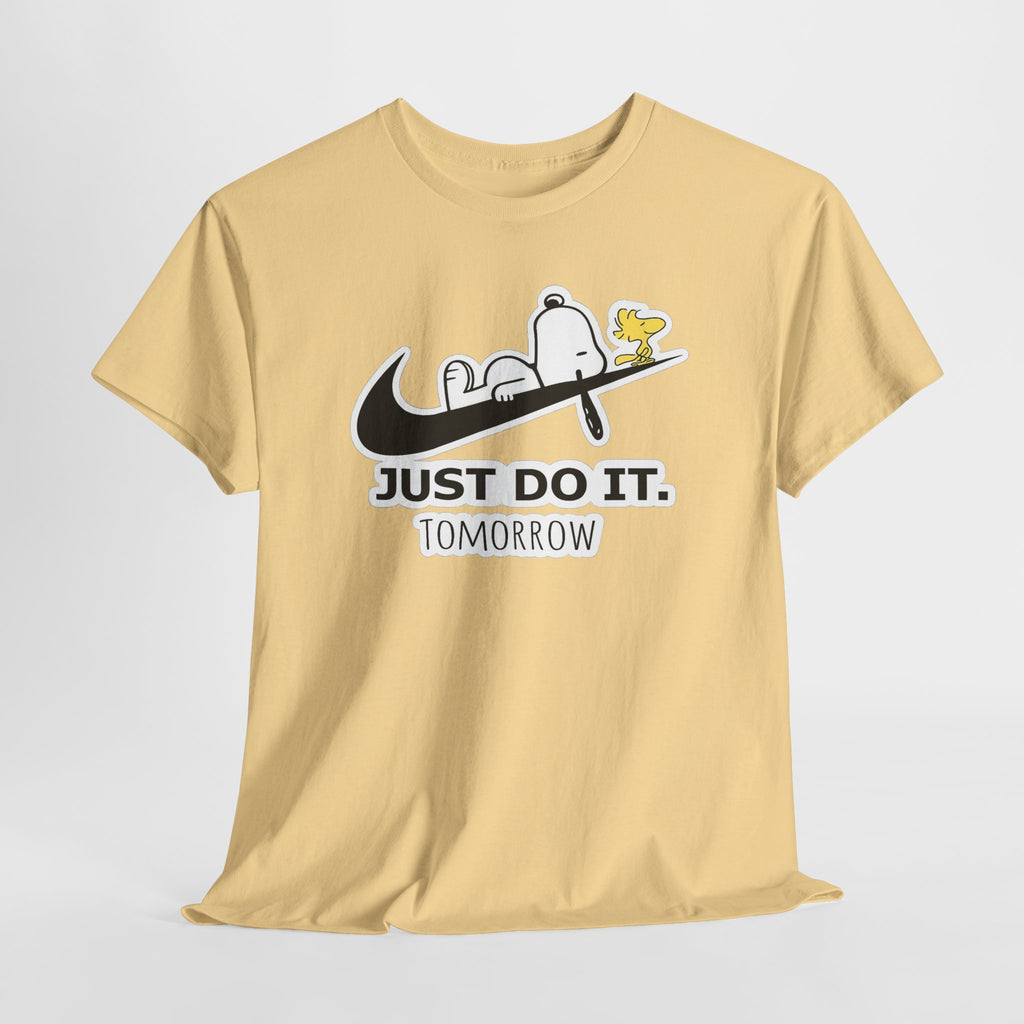 Snoopy "Just Do It Tomorrow" Graphic Cotton T-Shirt