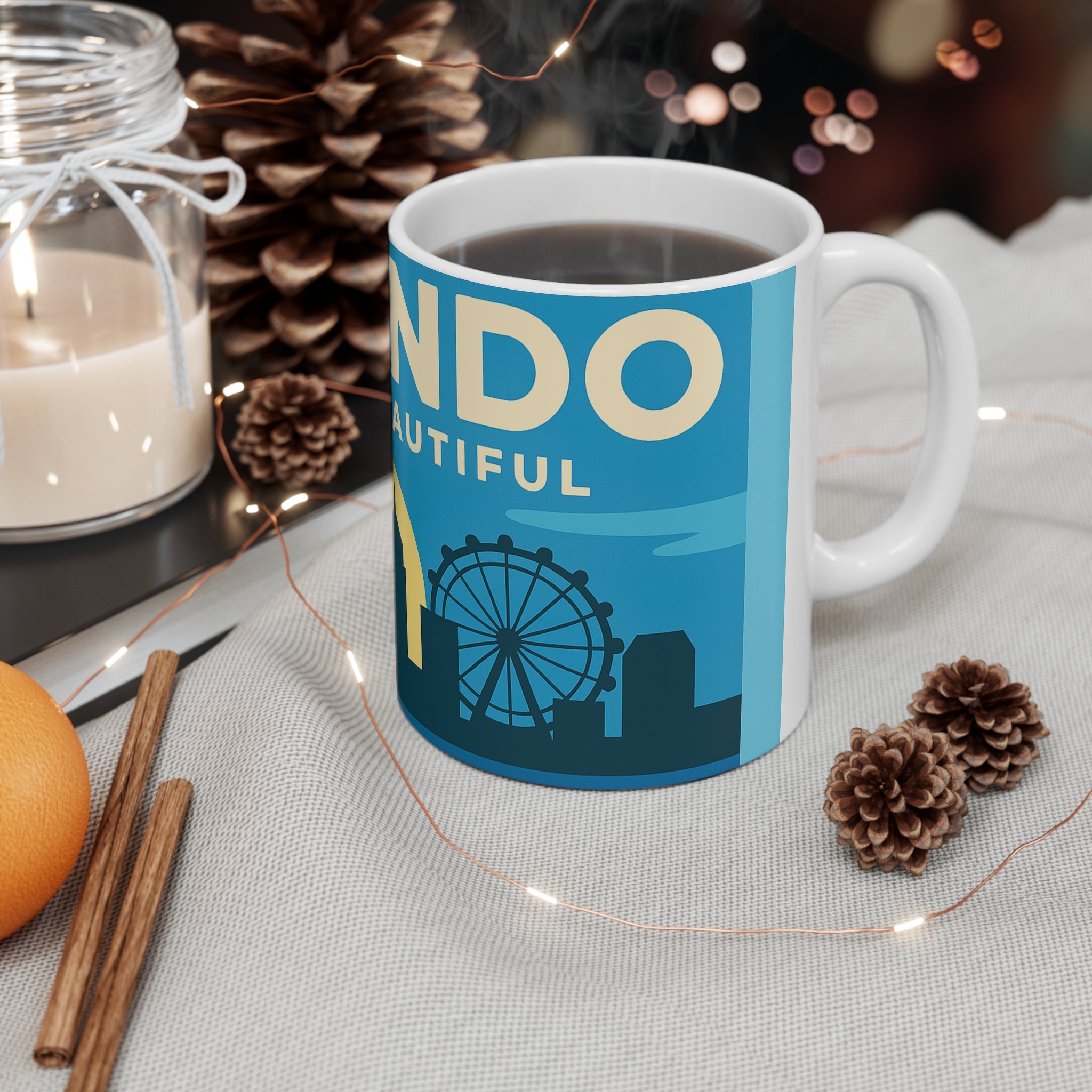 Orlando Skyline Coffee Mug — "Orlando The City Beautiful" Retro Travel Ceramic Cup