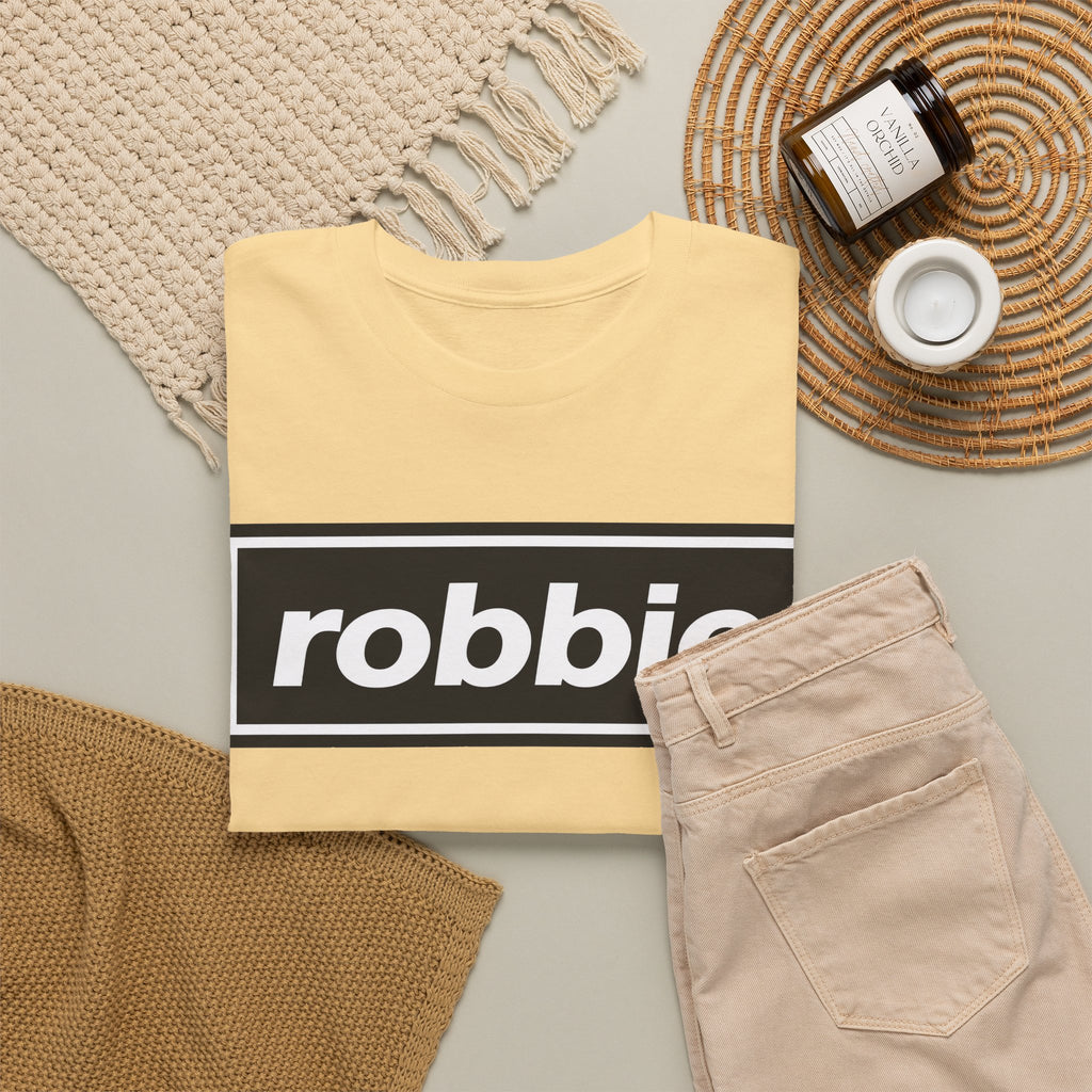 Robbie Inspired Cotton T-Shirt — Minimal Black Box Logo T-Shirt
