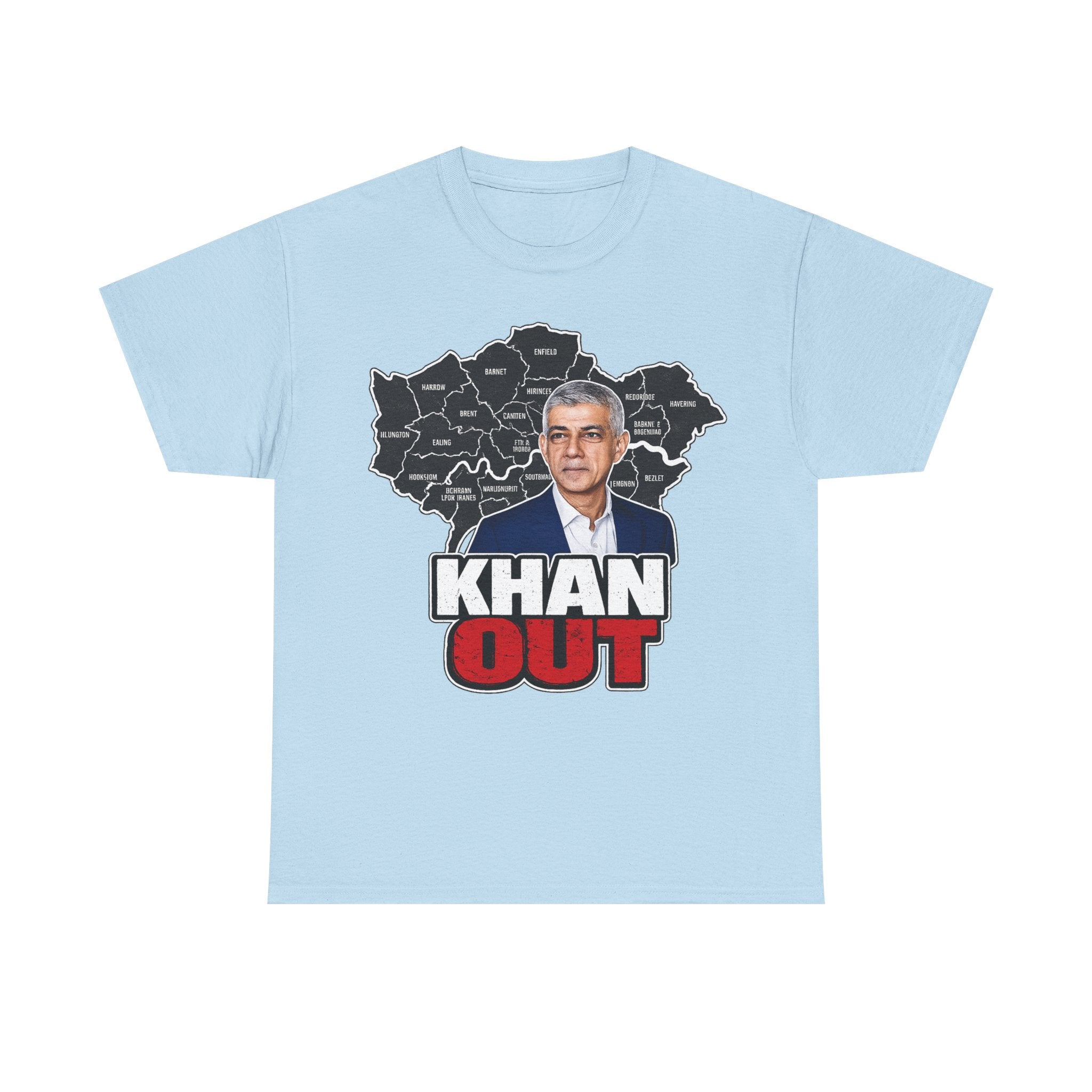 Sadiq Khan Out" Political Protest Tee with Sadiq Khan Graphic T-Shirt