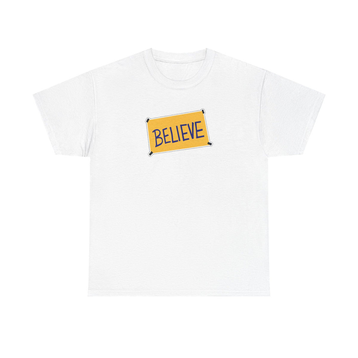 Ted Lasso Inspired Believe Graphic Tee — Inspirational Yellow Patch T-Shirt