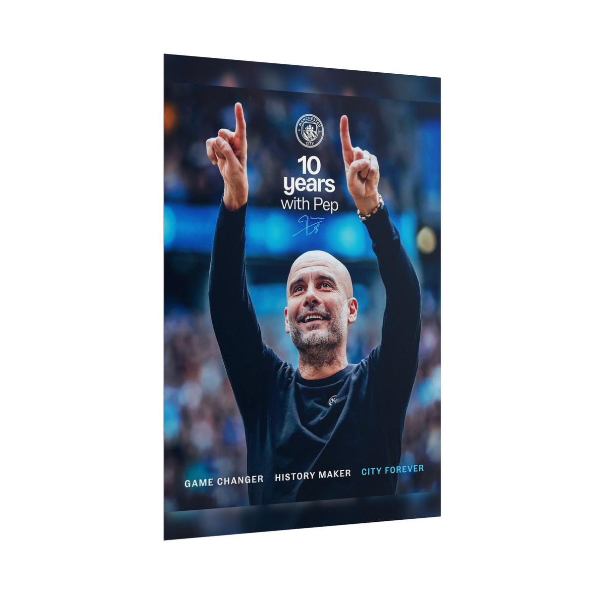 Manchester City Rolled Poster — "10 Years with Pep" Commemorative Sports Tribute