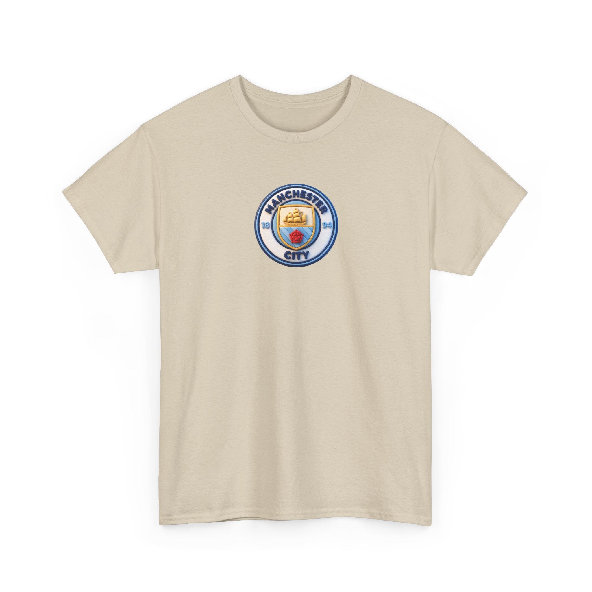 Manchester City Crest Unofficial 3D T-Shirt — Minimal Soccer Logo Tee