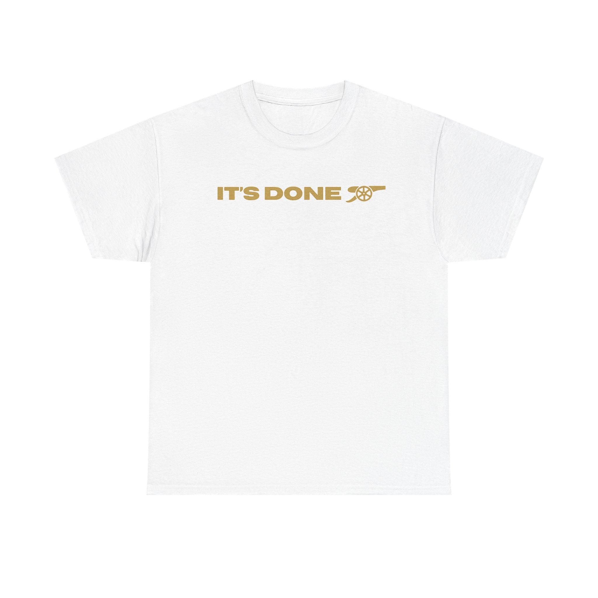It's Done Arsenal Champions T-Shirt – Minimalist Gold Script Tee