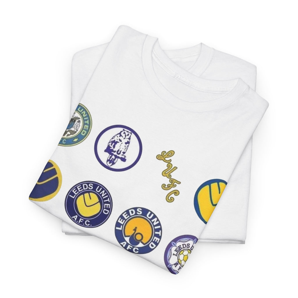 Leeds United Retro Crest Cotton T-Shirt — Vintage Football Club Emblem Tee