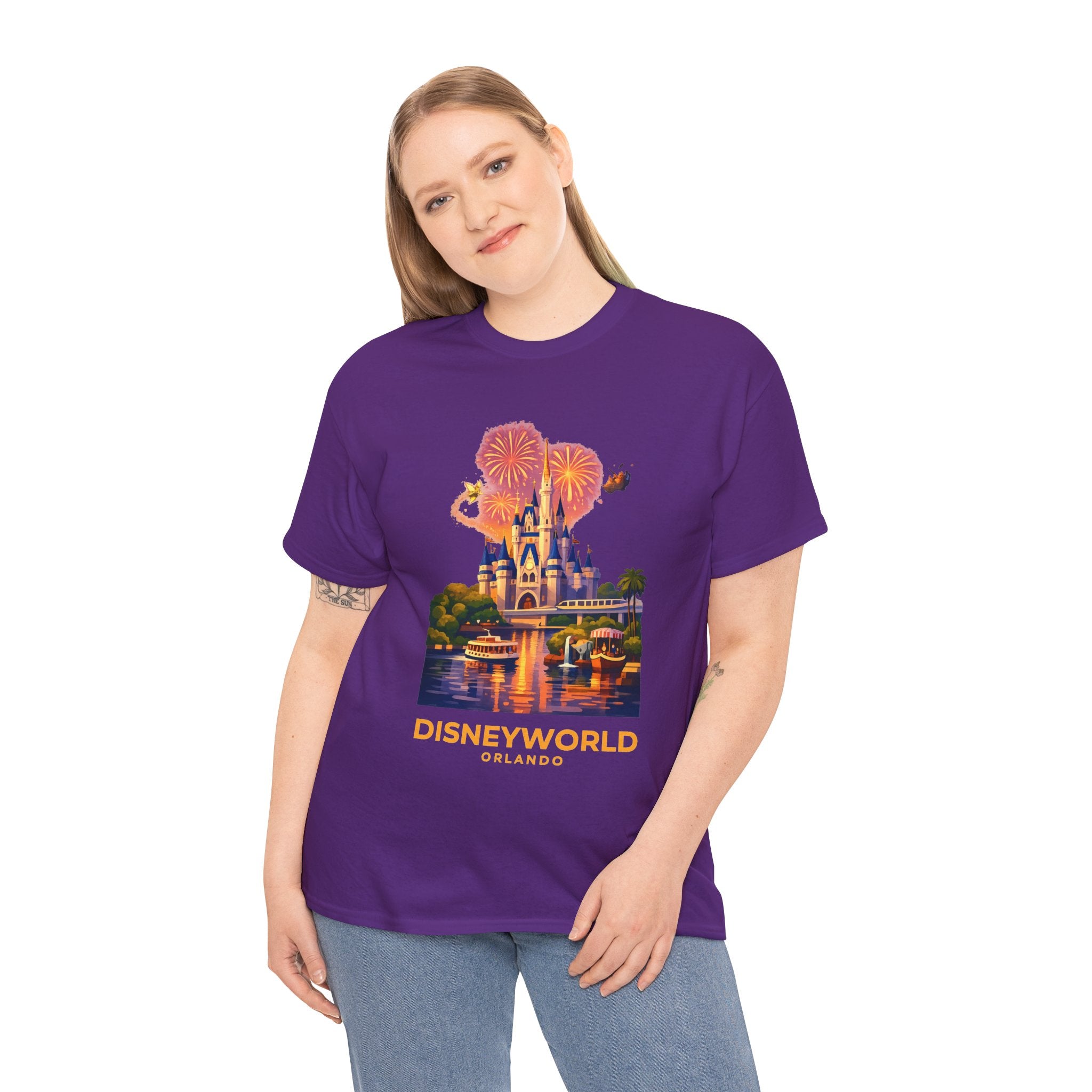 Disney World Castle Orlando Fireworks Cotton T‑Shirt