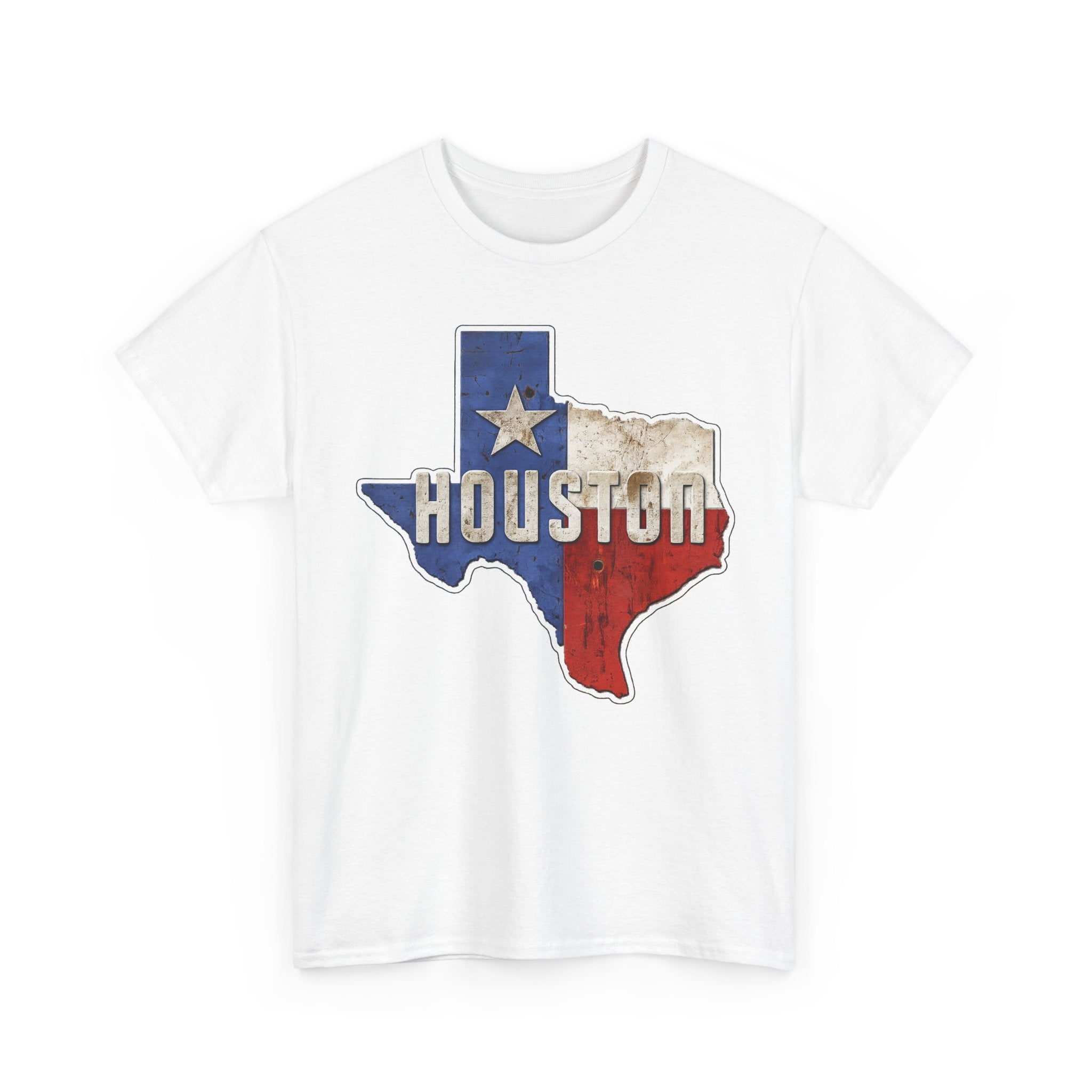 Houston Texas Flag Graphic Tee — Vintage State Outline T-Shirt
