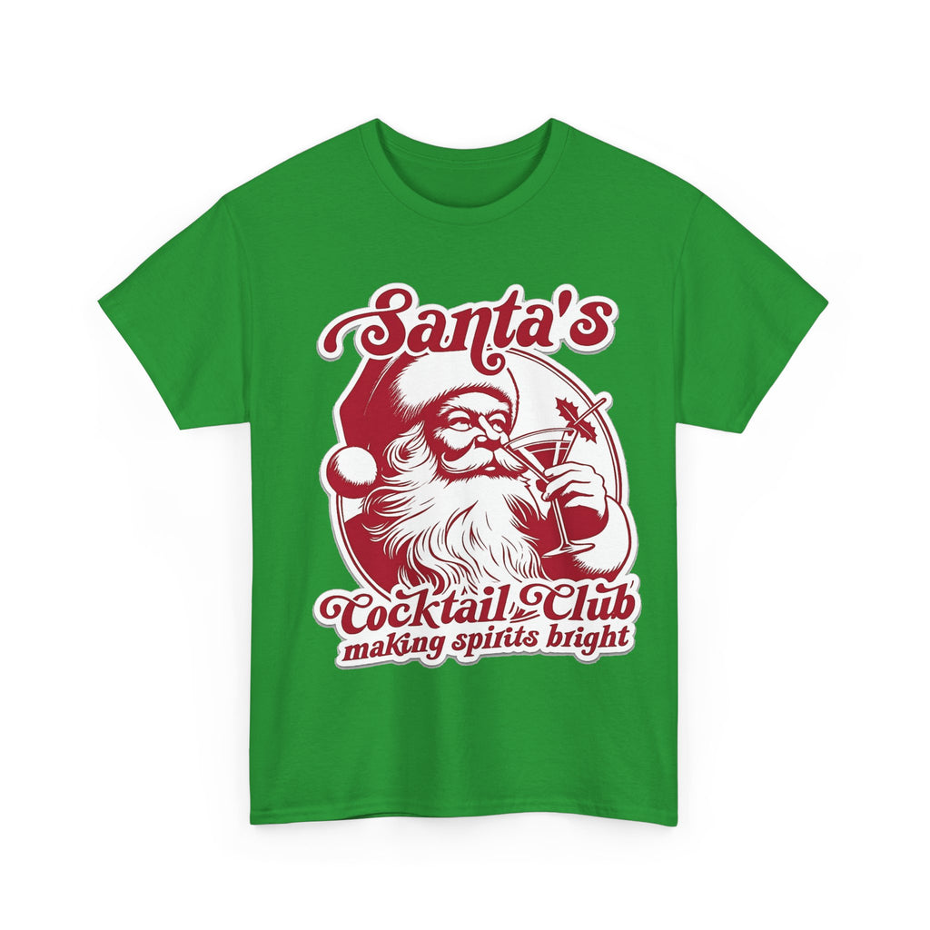 Santa’s Cocktail Club Tee — "Making Spirits Bright" Christmas Shirt