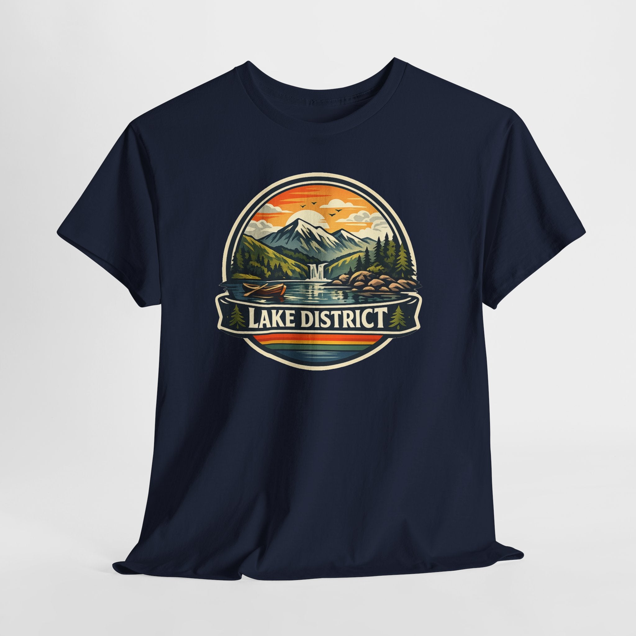 Lake District Graphic Tee — Scenic Mountain & Lake Camping Shirt