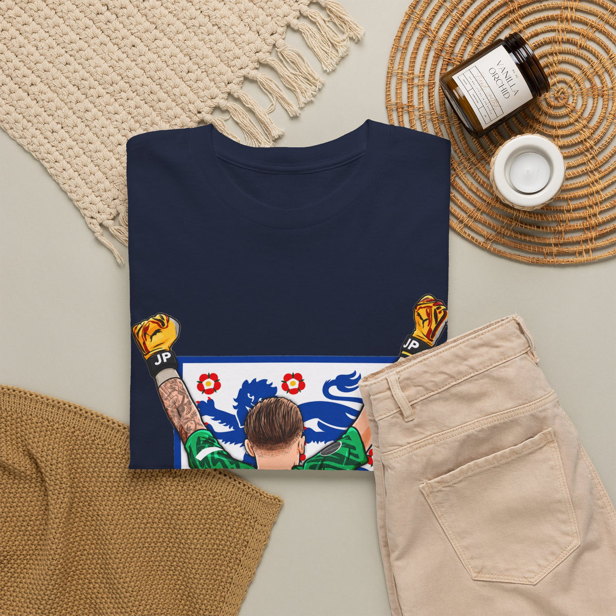 Pickford England Number 1 Goalkeeper Graphic Tee — Victory Pose Jersey Design