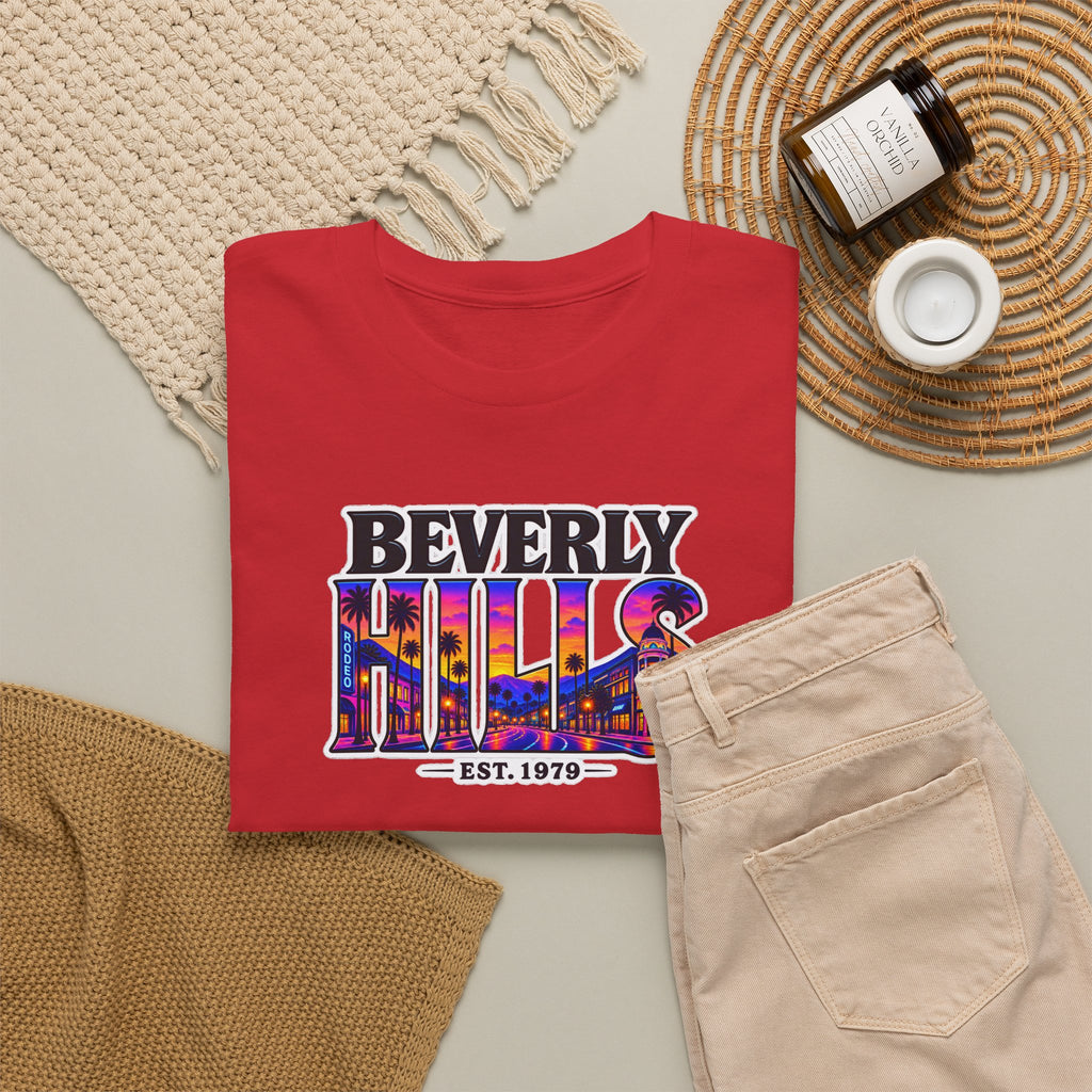 Beverly Hills Retro Sunset Tee — 'Beverly Hills EST. 1979' Graphic T-Shirt