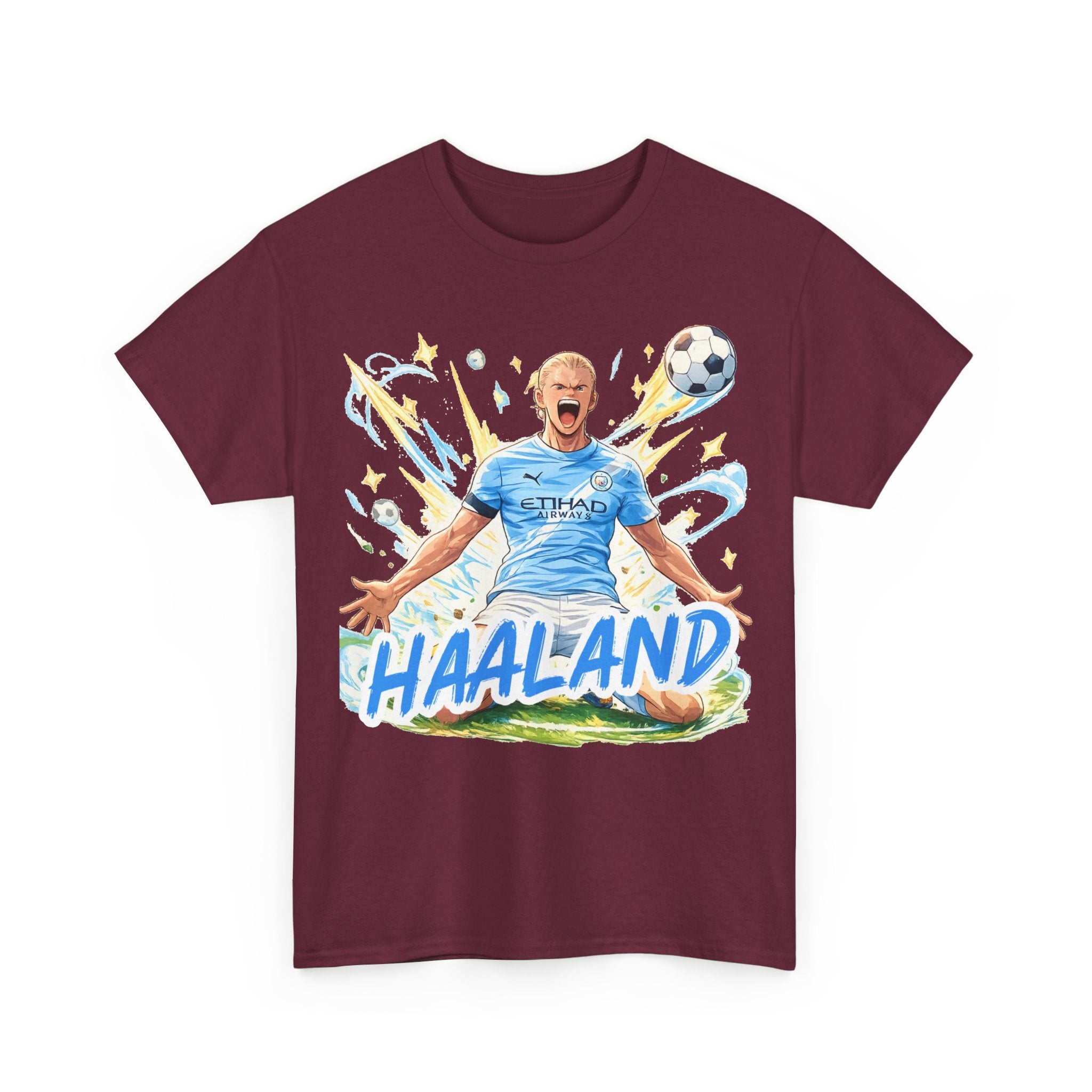 Erling Haaland Anime Fan Tee — Celebratory Football Player Graphic T-Shirt
