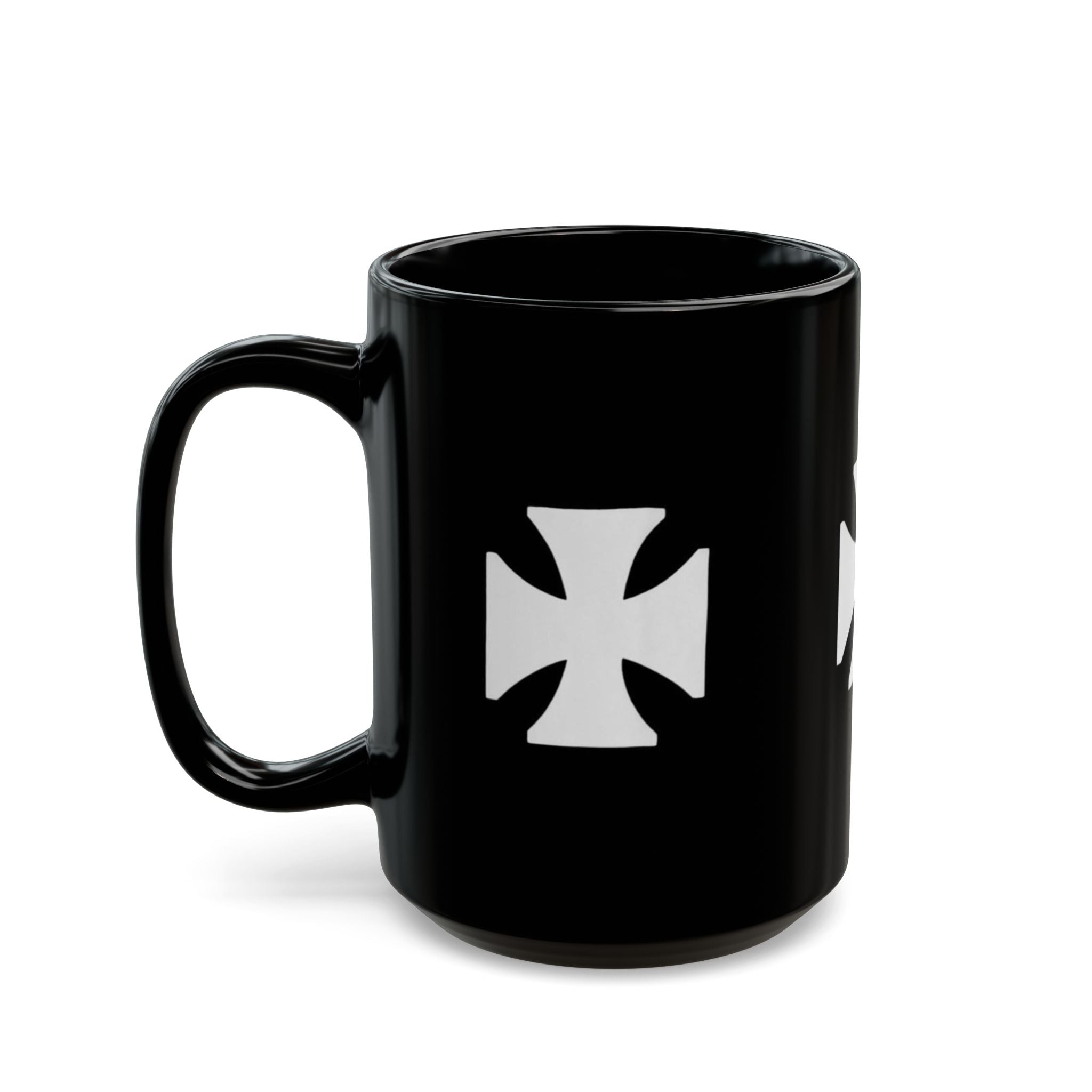 Manchester City ST Mark's Black Ceramic Mug with White Maltese Cross – Gothic Coffee Cup (11oz, 15oz)