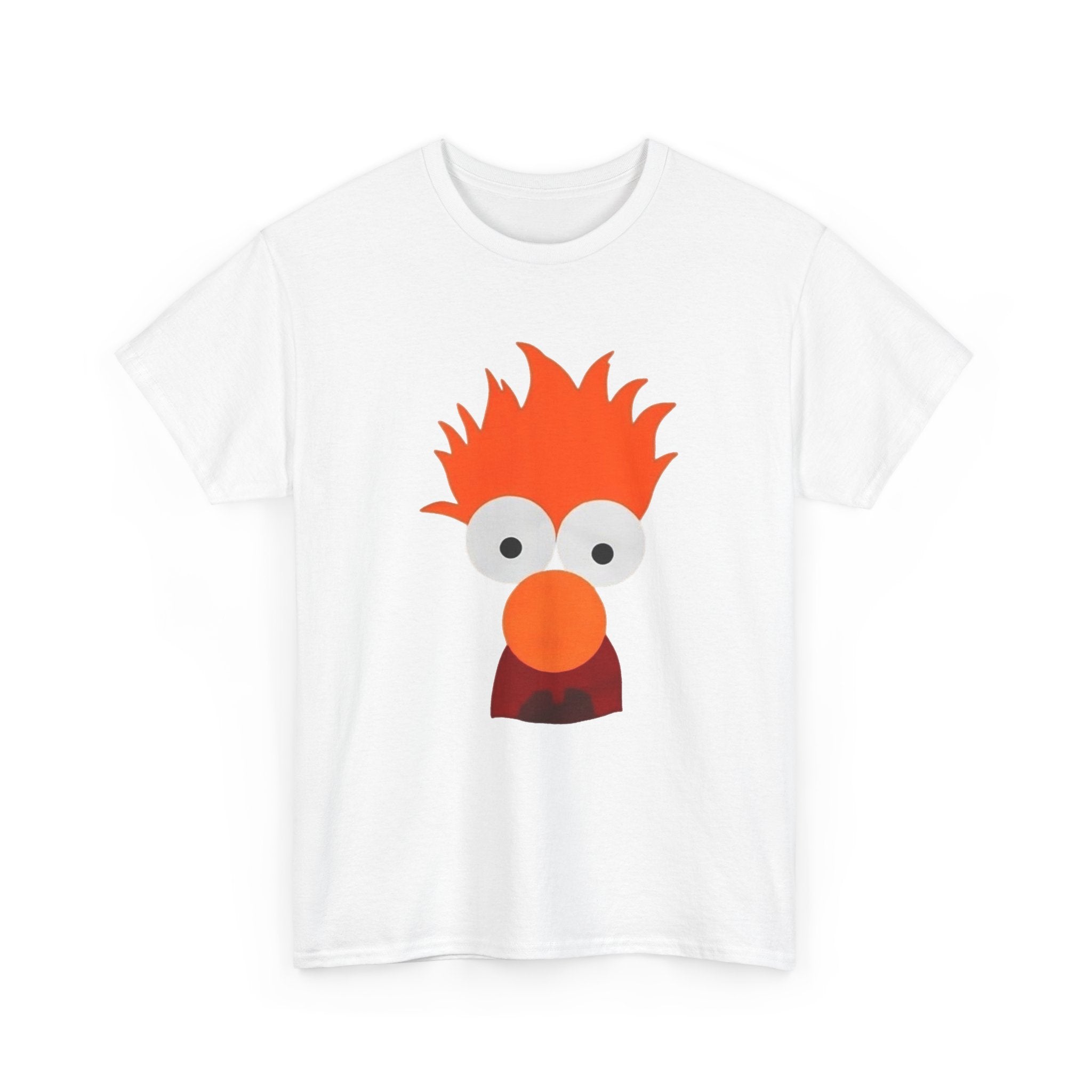 Beaker-Inspired Graphic Tee — Cute Orange Muppet Face T-Shirt