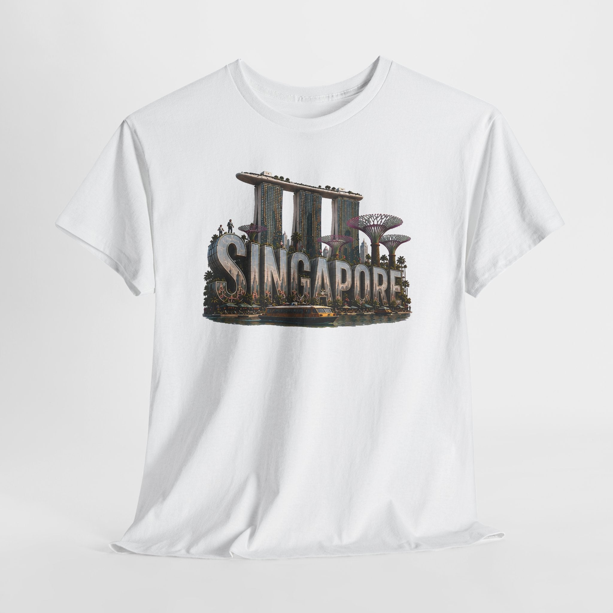 Singapore Skyline T-Shirt — Marina Bay Sands & Supertree Graphic Tee